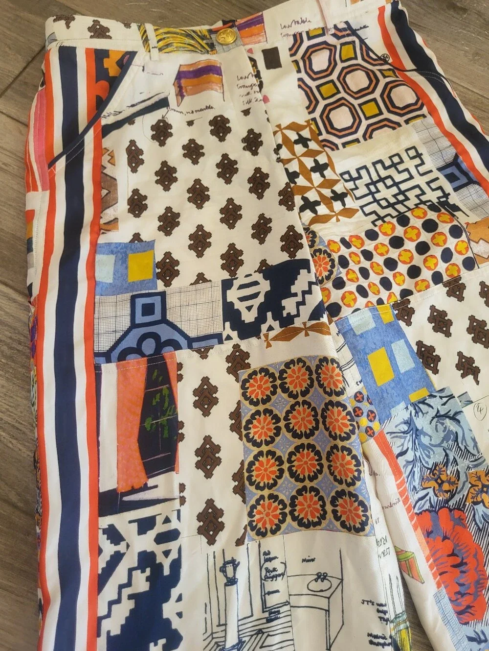 Tory Burch Sienna Printed Silk Trousers Size 6